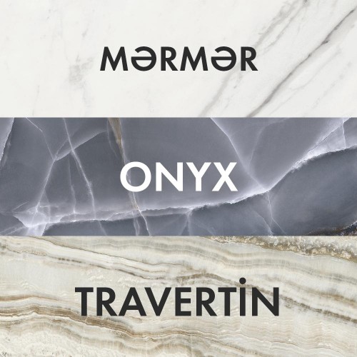 Mərmər, Onyx, Travertin